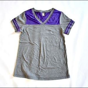 NWOT Medium Gray and Purple Short Sleeve T-shirt